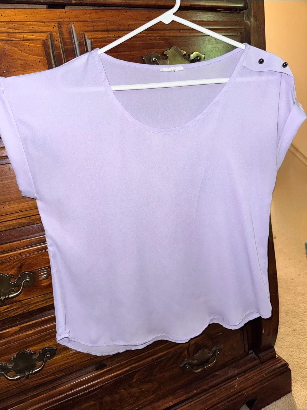 Lavender Cap Sleeve Women’s Top - Picture 3 of 7